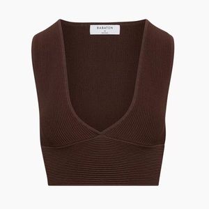 Aritzia Babaton Sculpt Knit Deep V Tank